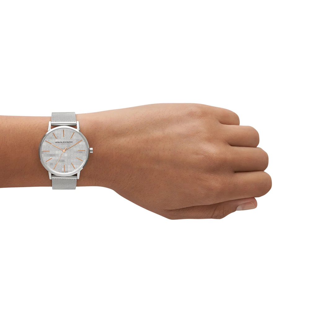 Armani Exchange AX5583 Lola Silver Tone Mesh Womens Watch - Image 4