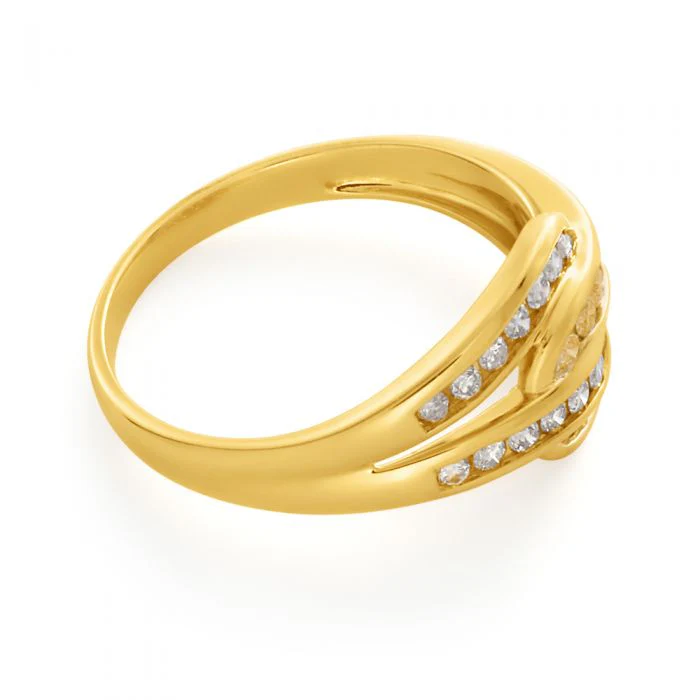 Australian Diamond 9ct Yellow Gold 1/2 Carat TW Loop Diamond Ring - Image 2