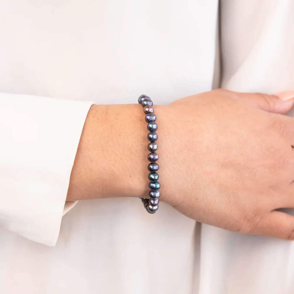 Black Freshwater 18cm Pearl Bracelet - Image 2
