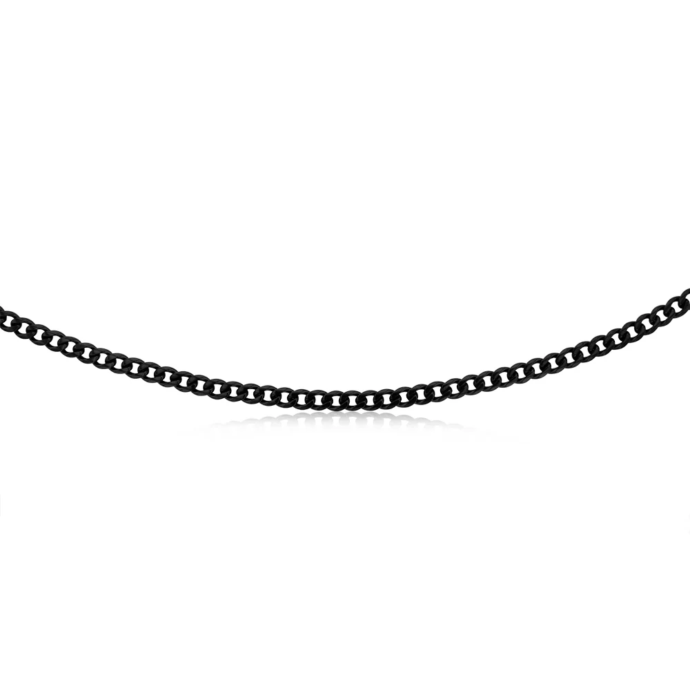 Black Stainless-Steel Curb 60cm Chain - Image 2