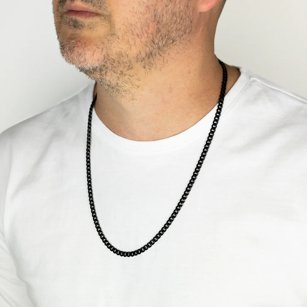Black Stainless-Steel Curb 60cm Chain - Image 3