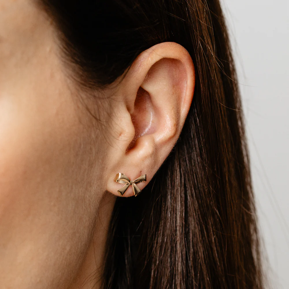 Bow Stud Earrings in 9ct Yellow Gold - Image 2