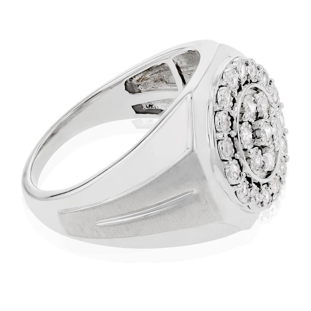 Brilliant Cut Diamonds Gents Ring in Sterling Silver - Image 2