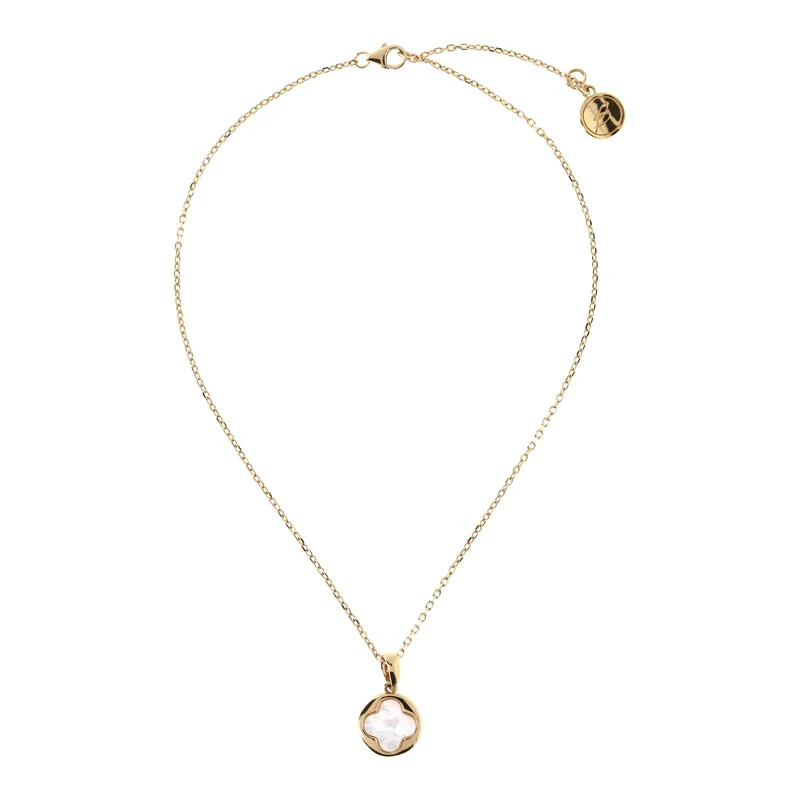 Bronzallure Alba Rose Gold Plated Sterling Silver Mother Of Pearl Pendant On Chain - Image 2
