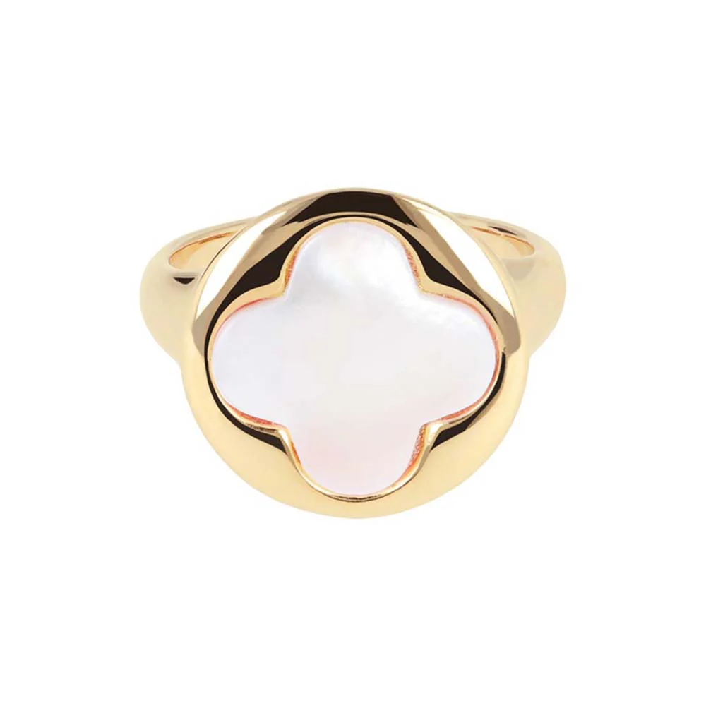 Bronzallure Alba Rose Gold Plated Sterling Silver White Mother Of Pearl Ring - Image 2