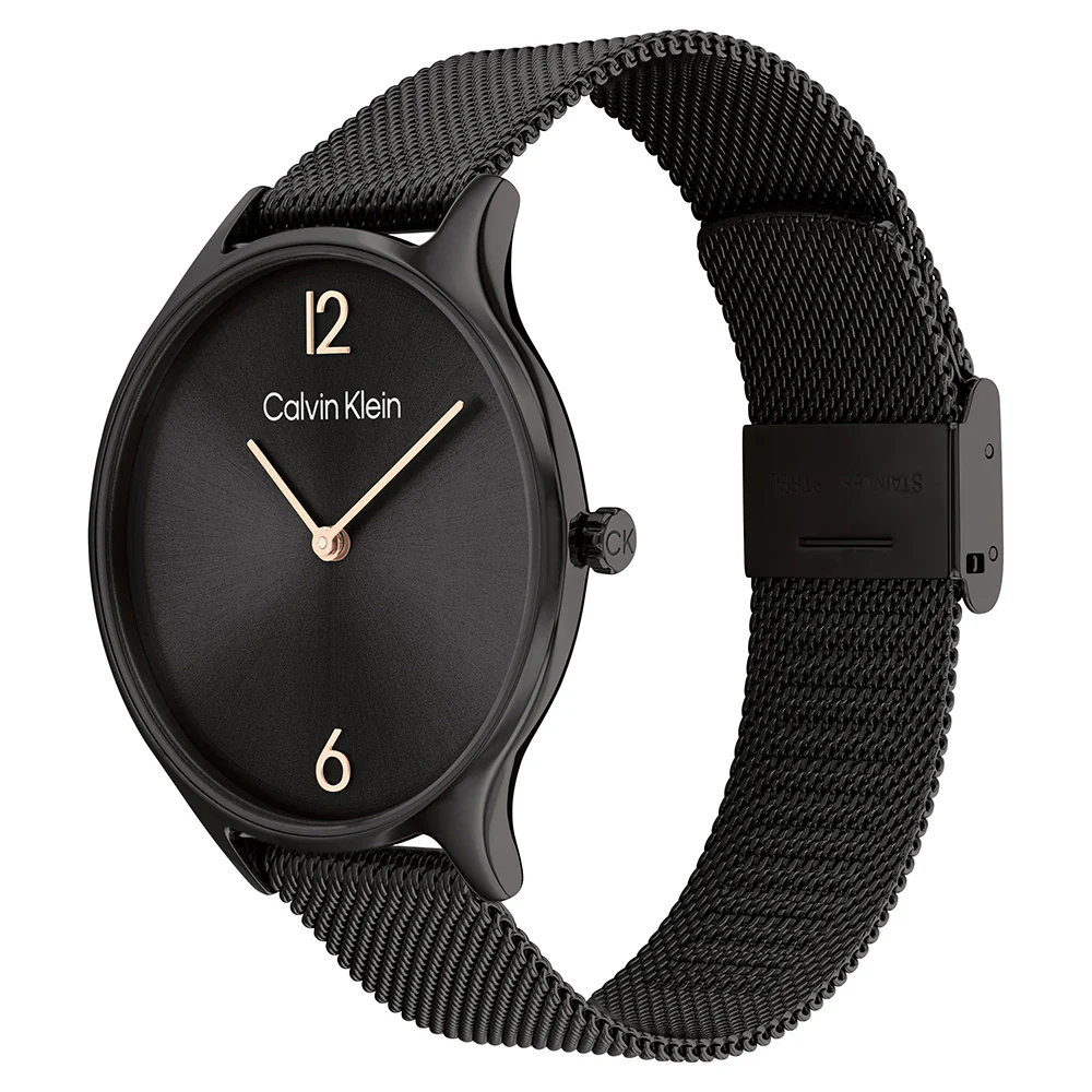 Calvin Klein 25200004 Timeless Black Mesh Womens Watch - Image 2