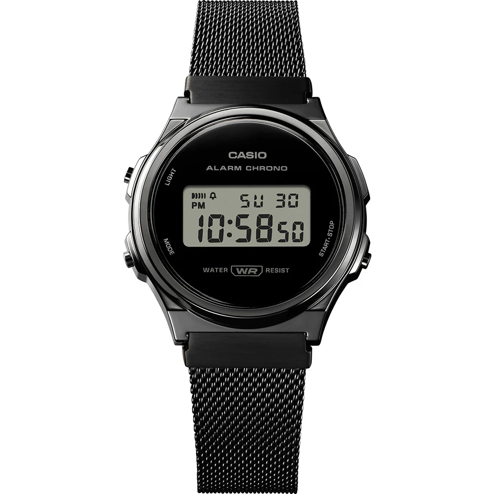 Casio A171WEMB-1A A171 One Tone Grey Mesh Digital Watch - Image 2