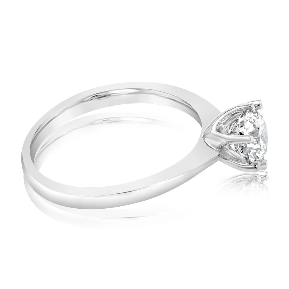Certified Luminesce Lab Grown 1 Carat Solitaire Ring in 18ct White Gold - Image 3