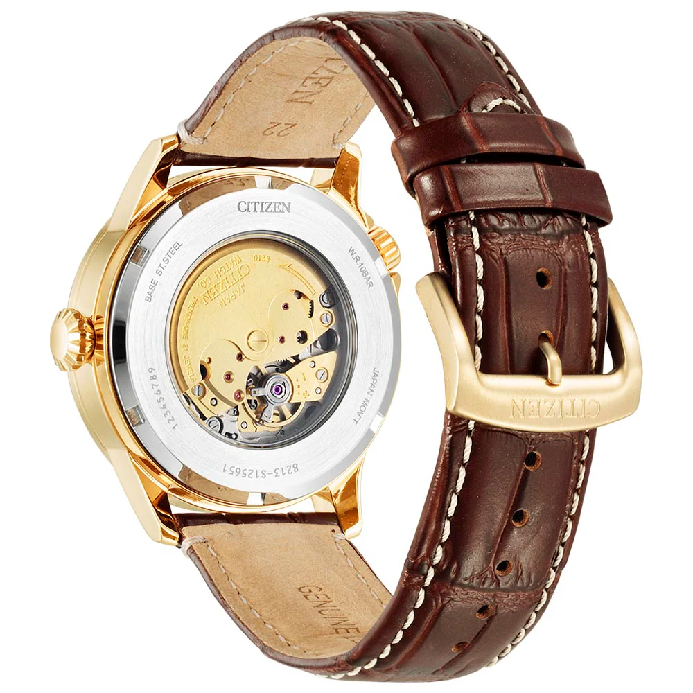 Citizen NJ0143-19E Automatic Brown Leather Mens Watch - Image 3