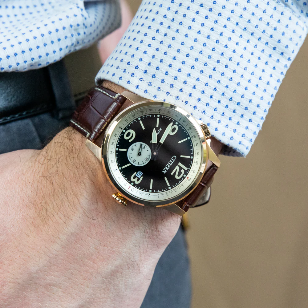 Citizen NJ0143-19E Automatic Brown Leather Mens Watch - Image 4