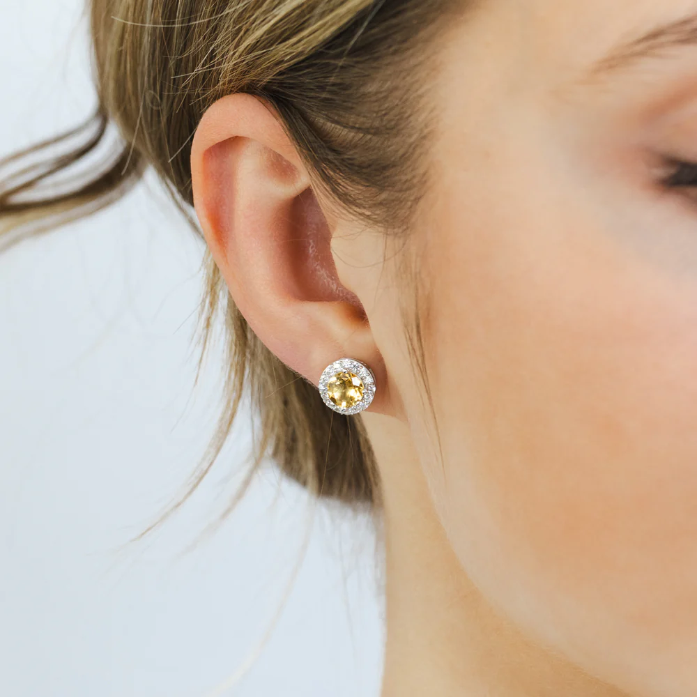 Citrine and White Zirconia Earring and Pendant Set on Chain in Sterling Silver - Image 5