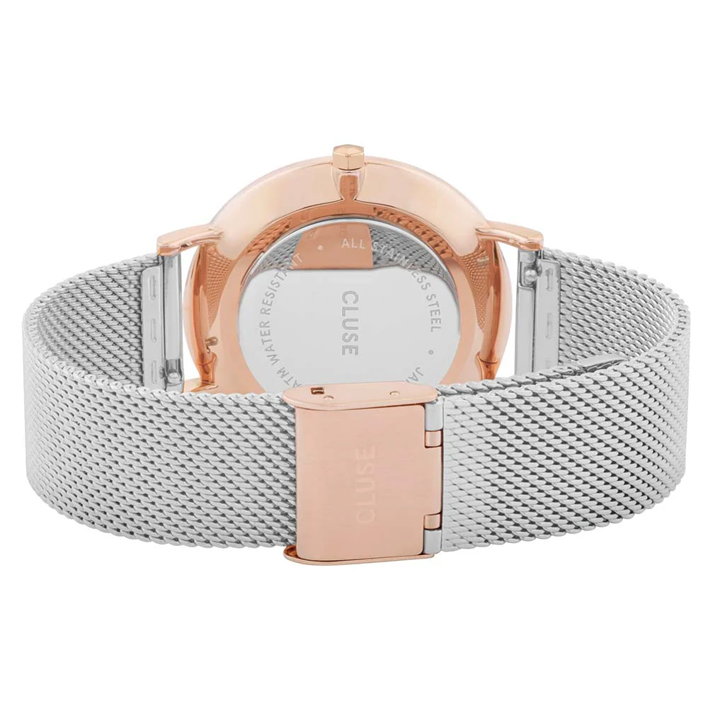 Cluse CW0101201006 Rose and Silver Tone Womens Mesh Band Watch - Image 2