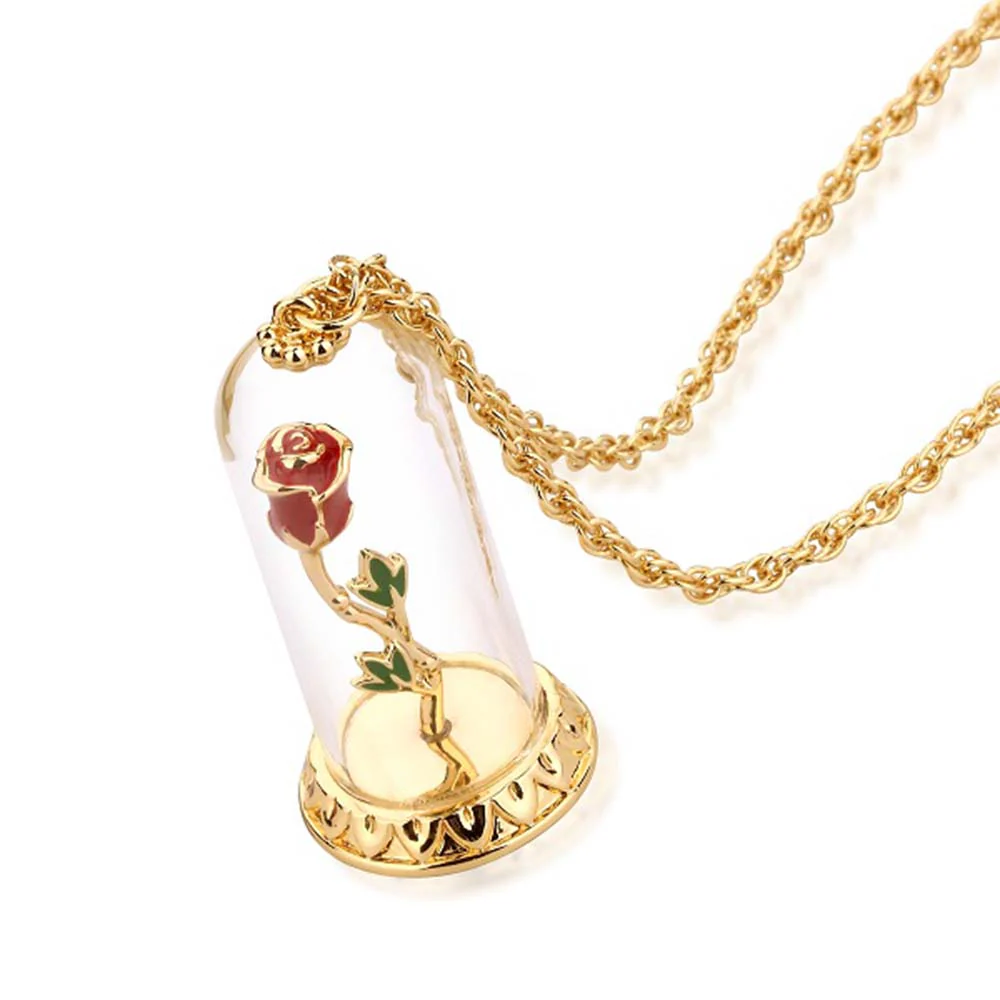 Couture Kingdom Disney Beauty and the Beast Enchanted Rose Necklace - Image 2