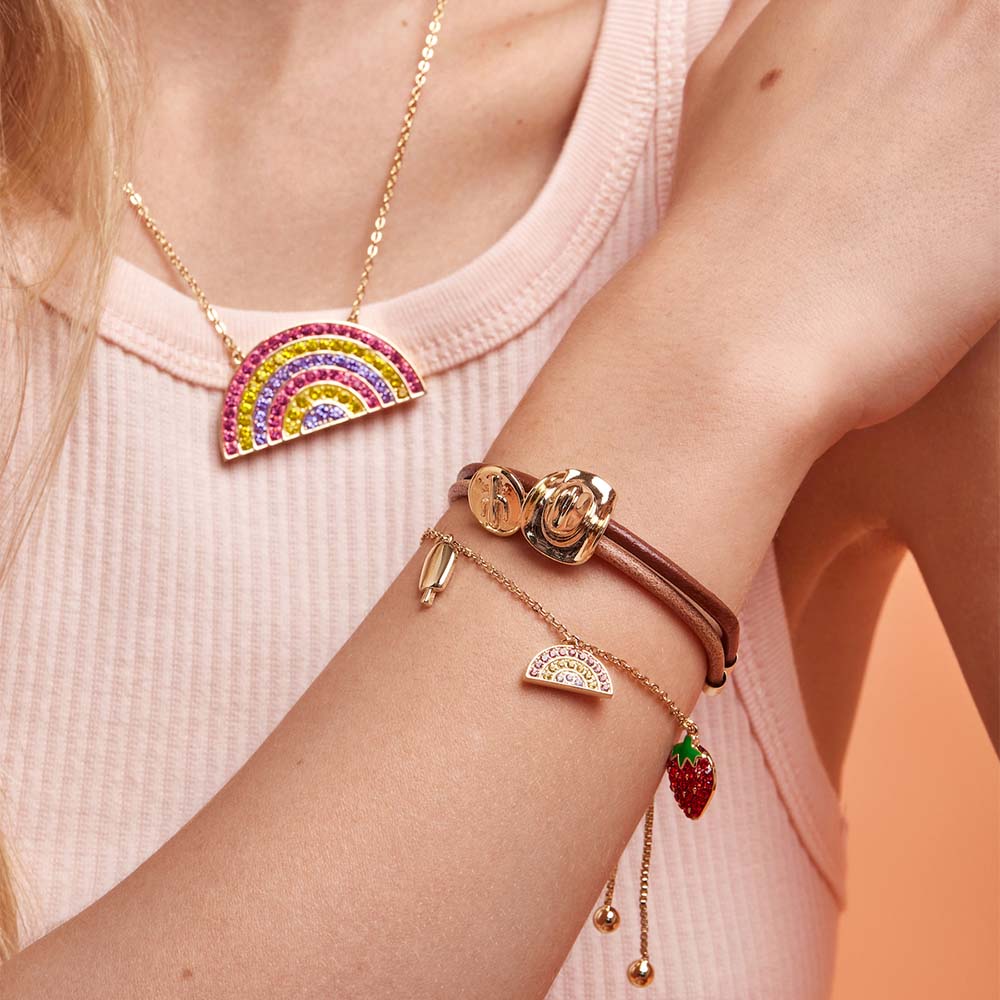 Couture Kingdom Disney Streets Paddle Pop Gold Plated Stainless Steel Rainbow Crystal 45+7cm Chain - Image 2