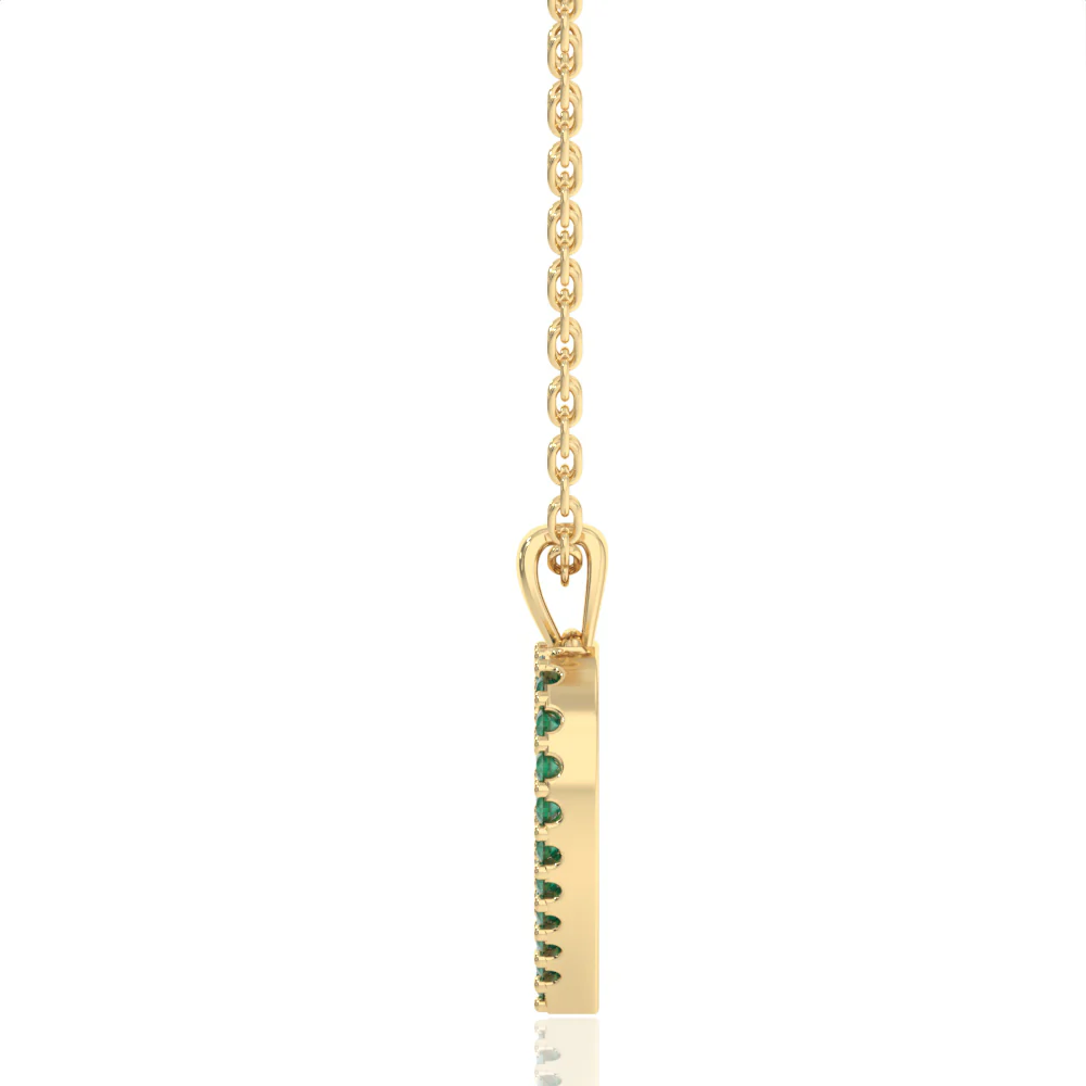 Created Emerald Open Heart Pendant in 9ct White Gold - Image 2