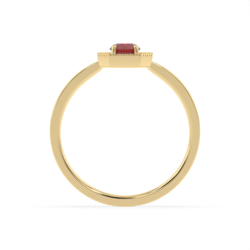 Created Ruby and Diamond Ring in 9ct Yellow Gold - Image 3