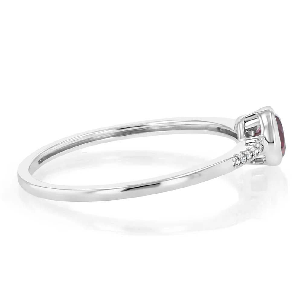Created Ruby and Diamond Ring in Silver - Image 2