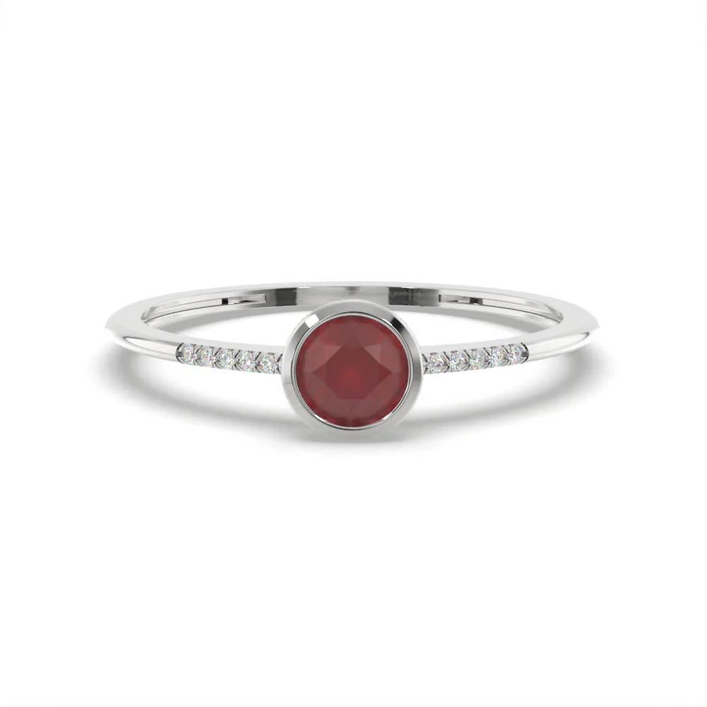 Created Ruby and Diamond Ring in Silver - Image 3