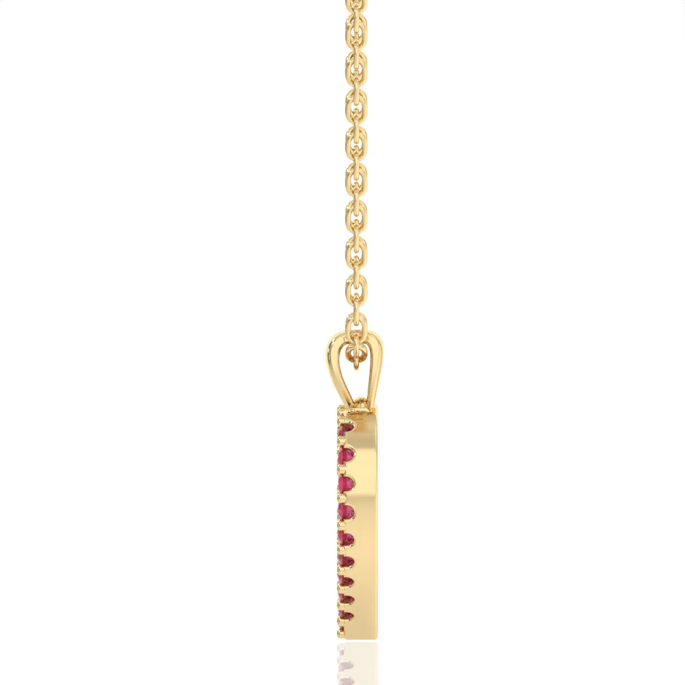 Created Ruby Open Heart Pendant in 9ct White Gold - Image 2