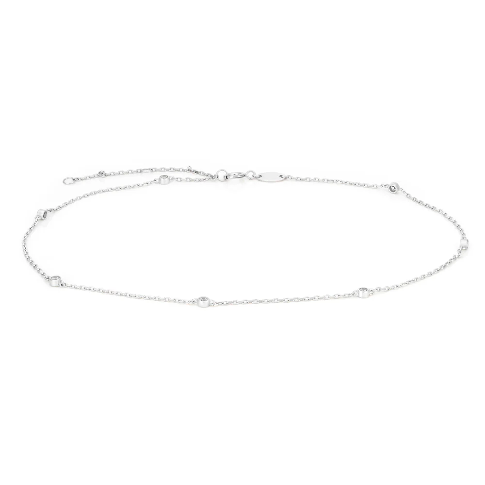 Cubic Zirconia 25cm Anklet in 9ct White Gold - Image 2