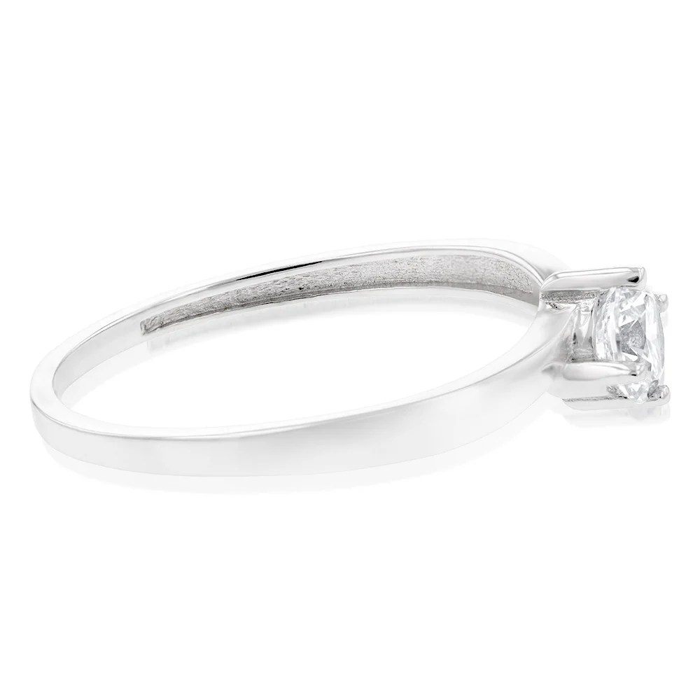 Cubic Zirconia 4 Claw Ring in 9ct White Gold - Image 2