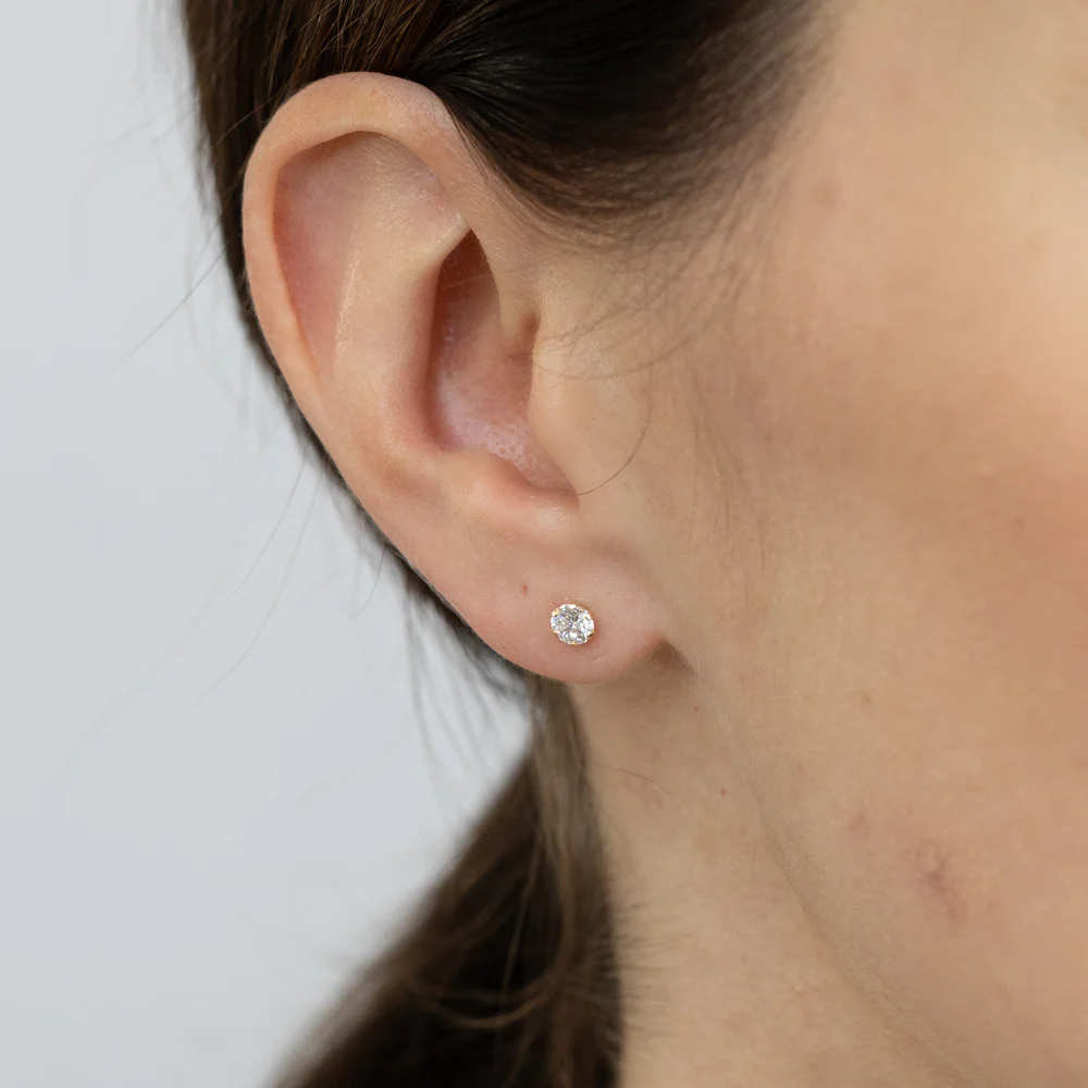 Cubic Zirconia 4mm Stud Earrings in 9ct Yellow Gold - Image 2