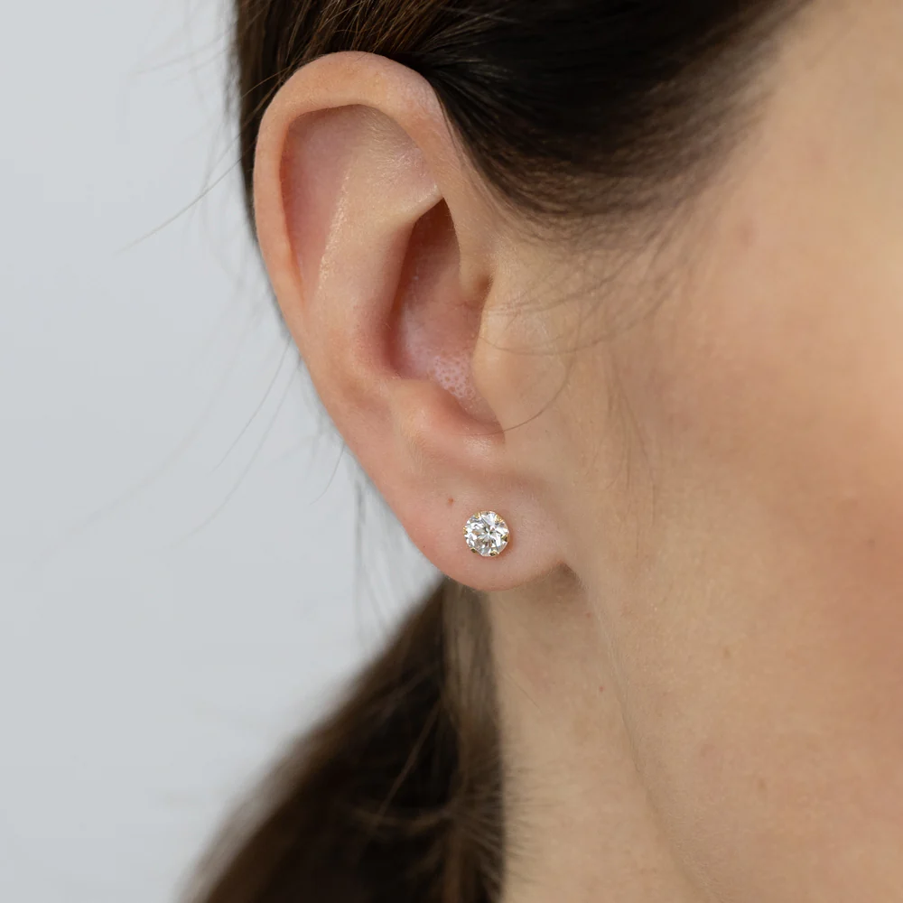 Cubic Zirconia 5mm Stud Earring in 9ct Yellow Gold - Image 2