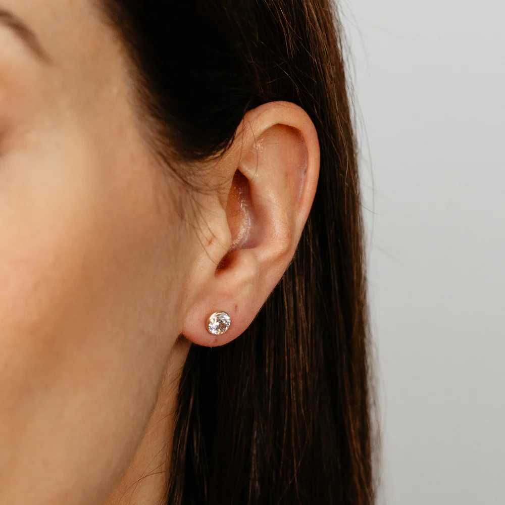 Cubic Zirconia 6mm Stud Earrings in 9ct Yellow Gold - Image 2