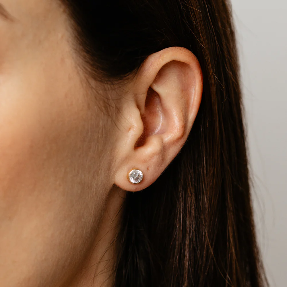 Cubic Zirconia 6mm Stud Earrings in 9ct Yellow Gold - Image 2