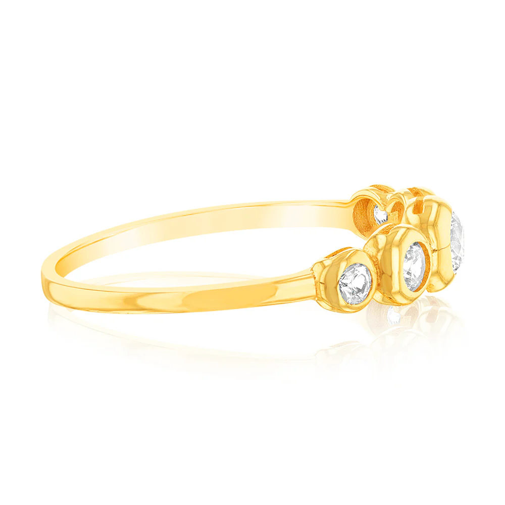 Cubic Zirconia Cocktail Ring in 9ct Yellow Gold - Image 2