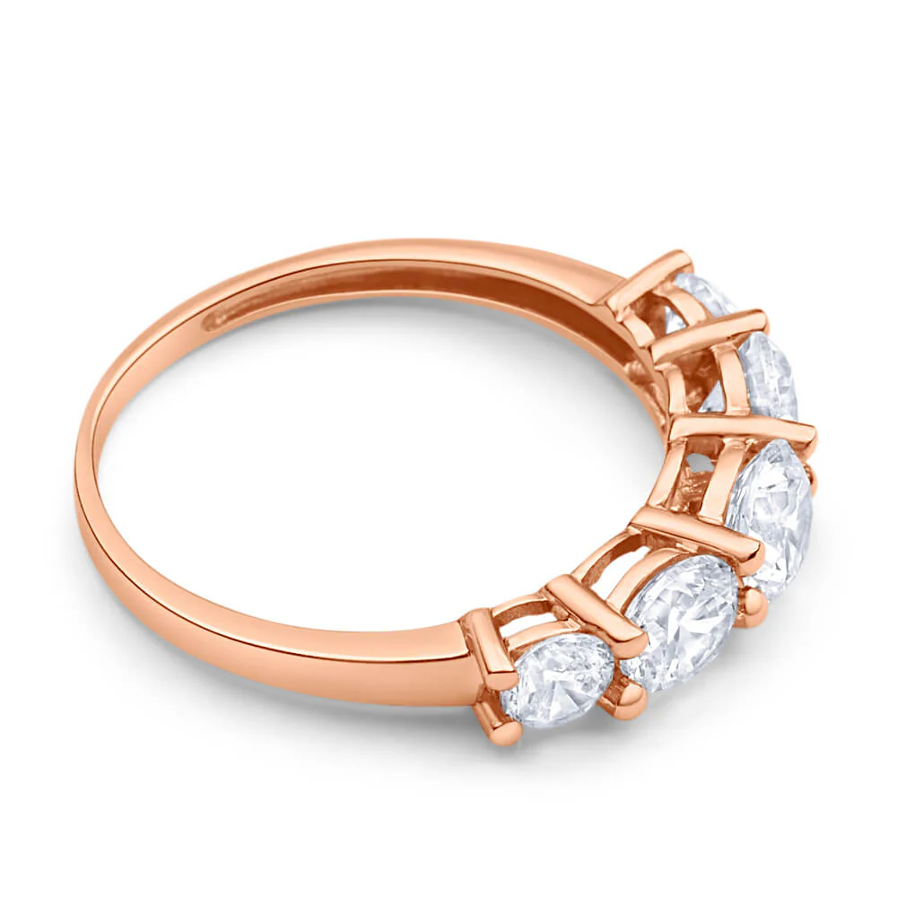 Cubic Zirconia  'Esther' Ring 9ct Rose Gold - Image 2