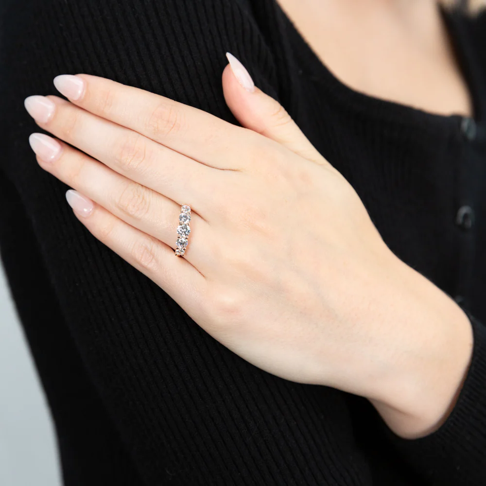 Cubic Zirconia  'Esther' Ring 9ct Rose Gold - Image 3
