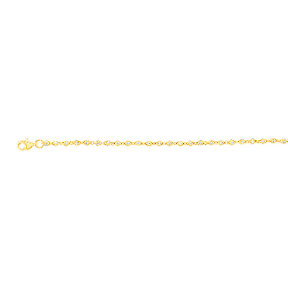 Cubic Zirconia Fancy 19cm Bracelet in 9ct Yellow Gold - Image 2