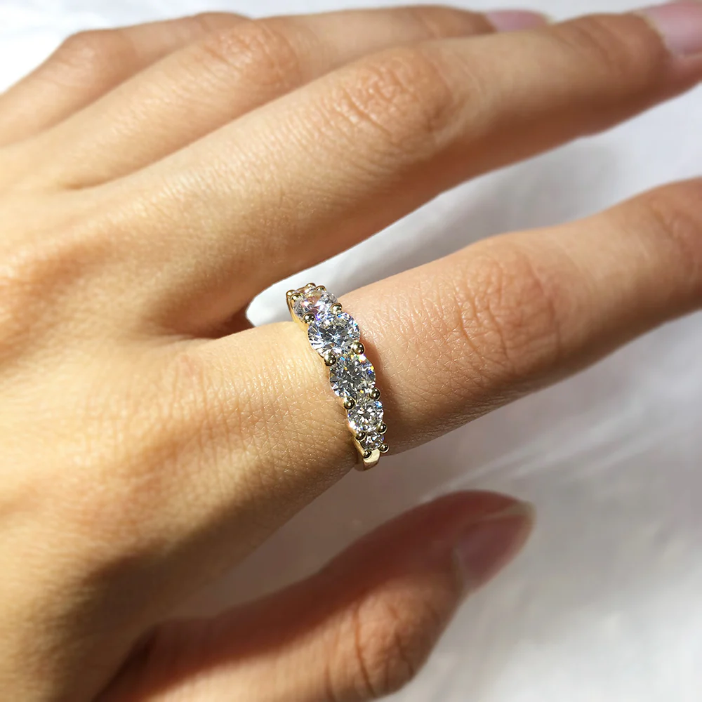 Cubic Zirconia Graduated 7 Stone Ring in 9ct Yellow Gold - Image 3