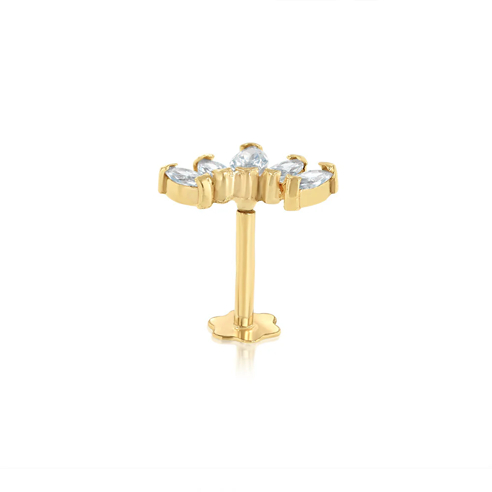 Cubic Zirconia Nose Piercing in 9ct Yellow Gold - Image 3
