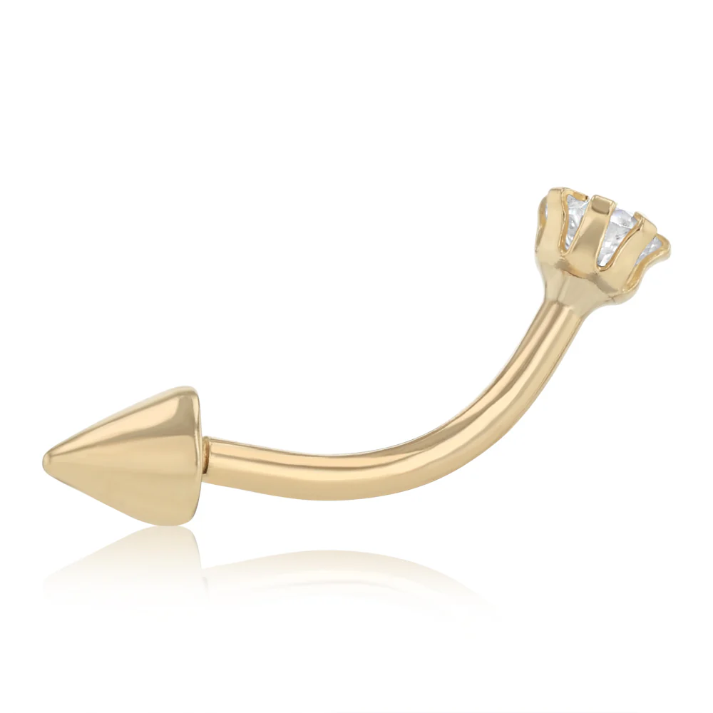 Cubic Zirconia Nose Piercing in 9ct Yellow Gold - Image 3