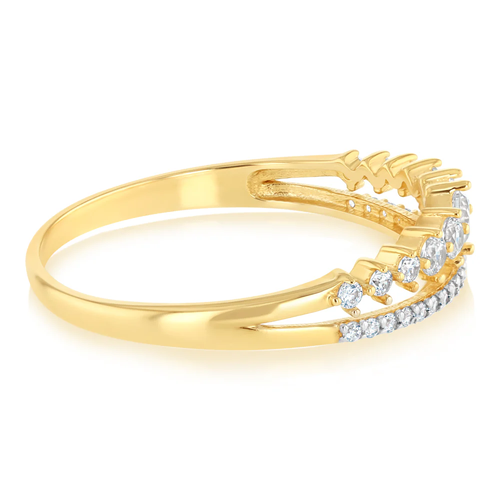 Cubic Zirconia Ring in 9ct Yellow Gold - Image 2
