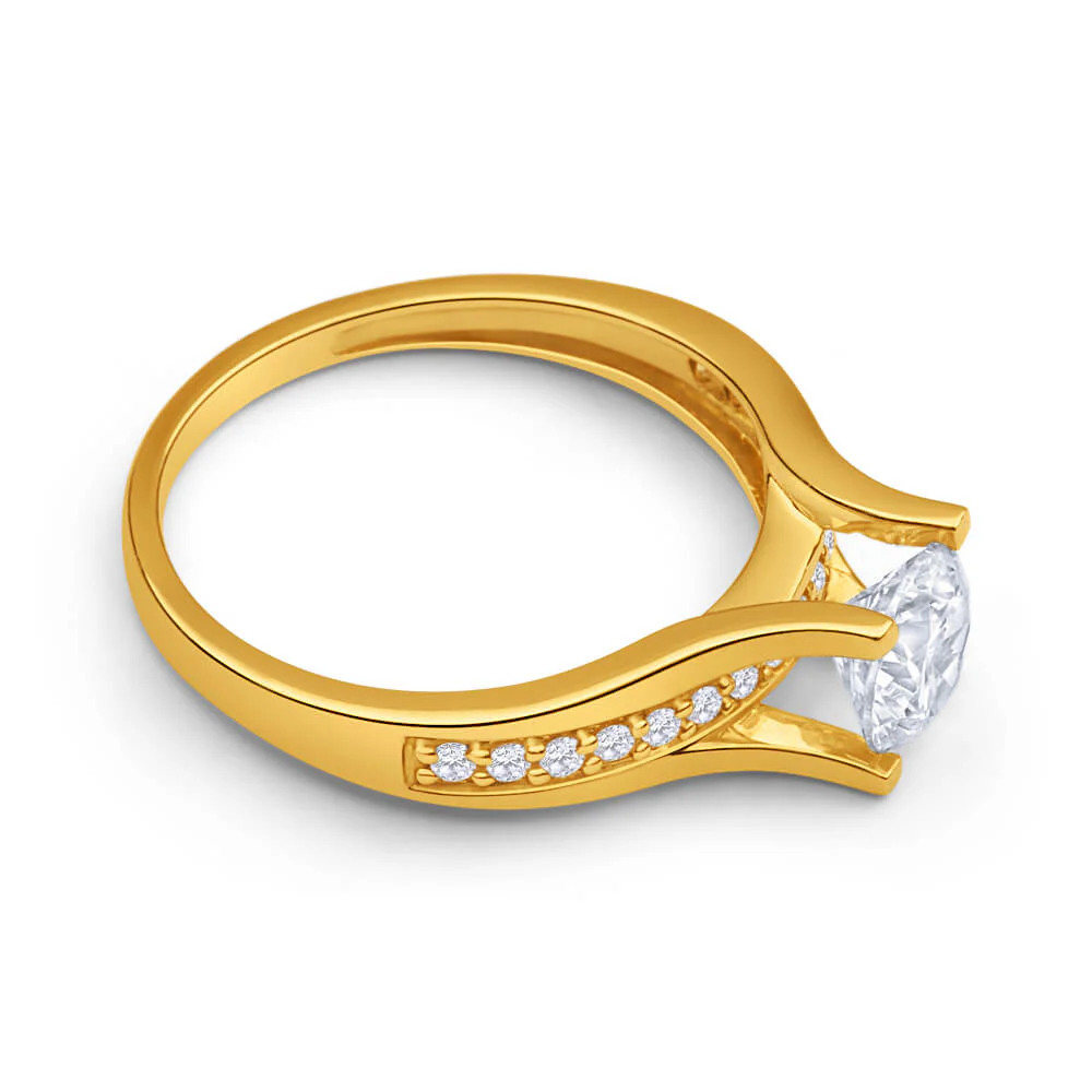 Cubic Zirconia Ring in 9ct Yellow Gold - Image 2