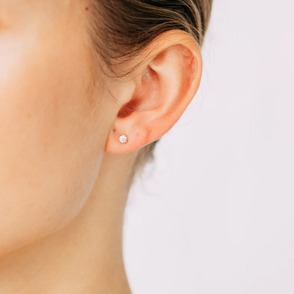 Cubic Zirconia Stud Earrings in 9ct Yellow Gold - Image 2