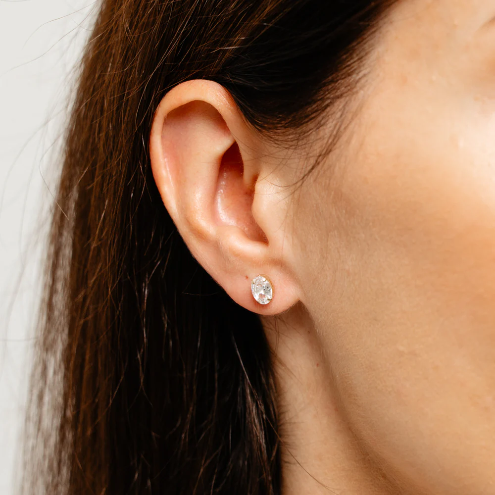Cubic Zirconia Stud Earrings in 9ct Yellow Gold - Image 2