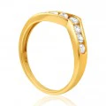 Cubic Zirconia Wishbone Ring in 9ct Yellow Gold - Image 2