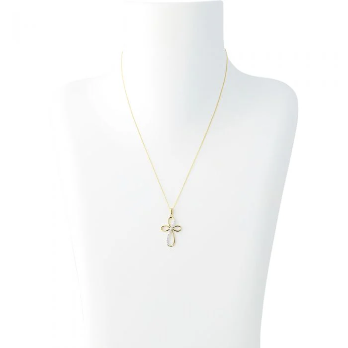 Diamond Cross Pendant on Chain in 9ct Gold - Image 3