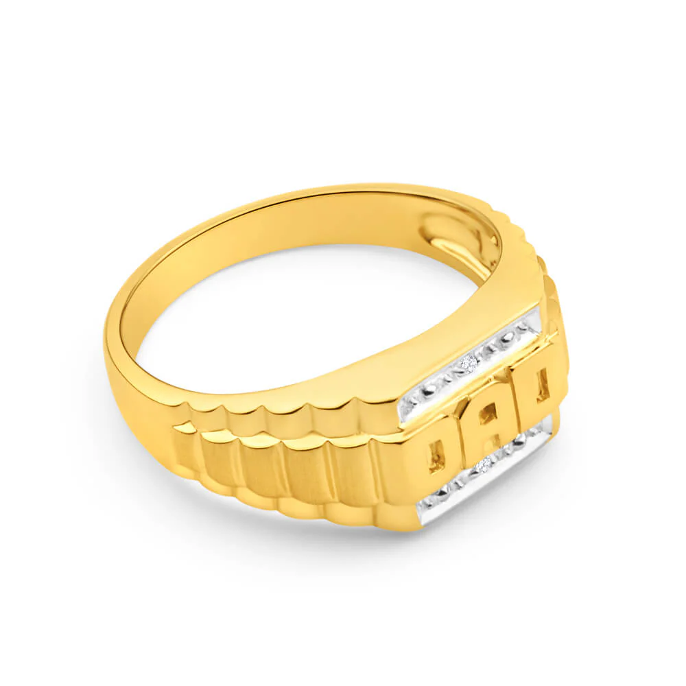 Diamond "Dad" Ring in 9ct Yellow Gold - Image 2
