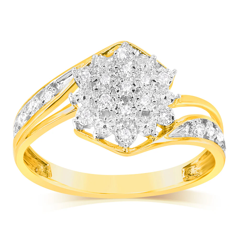 Diamond Dress Ring in 9ct Yellow Gold - Image 2