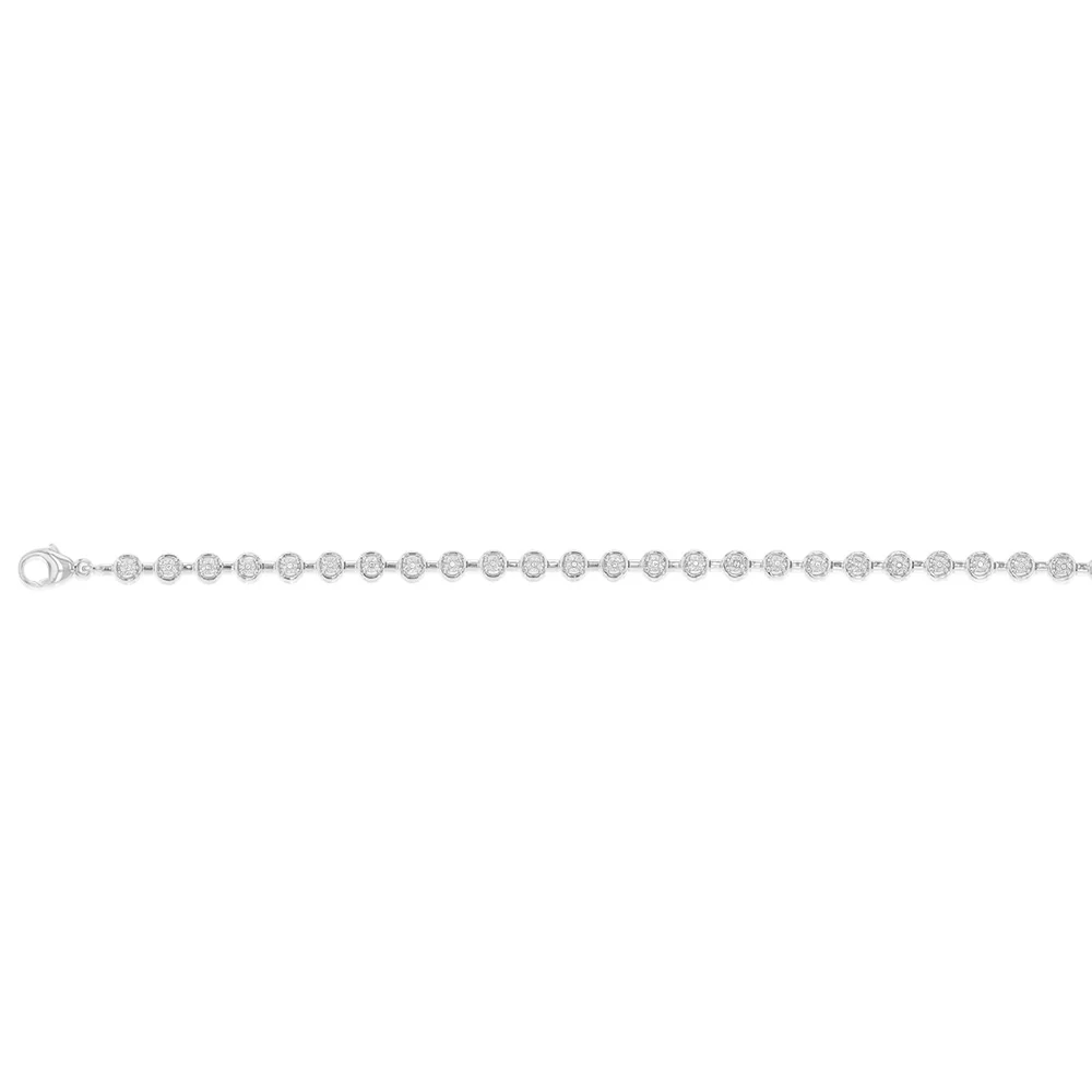 Diamond Modern Tennis Bracelet set in Sterling Silver - Image 2