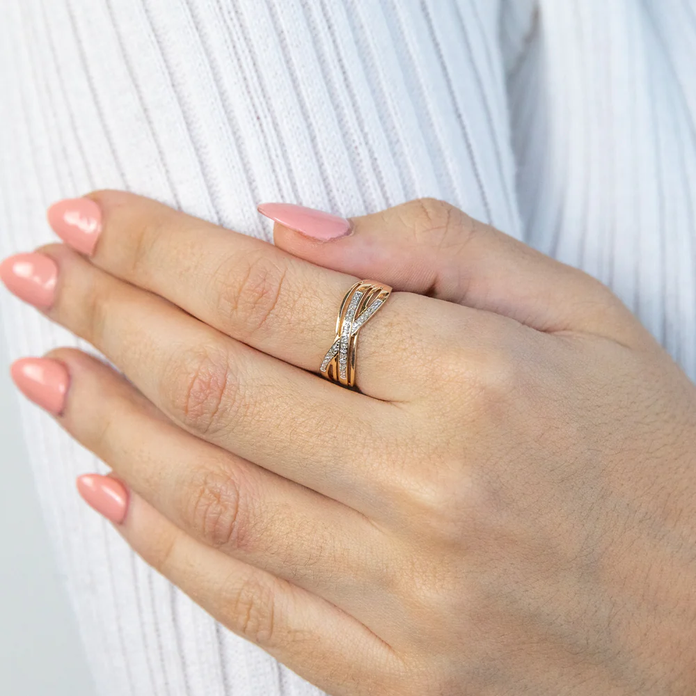 Diamond Ring with 20 Brilliant Diamonds in 9ct Yellow Gold - Image 2