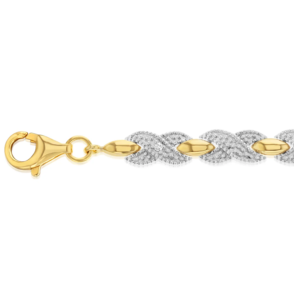Diamond Tennis Bracelet in Gold Plated Silver - Image 3