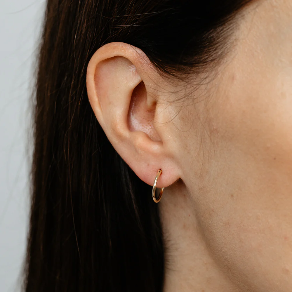 Dicut 13mm Sleeper Earrings in 9ct Yellow Gold - Image 2