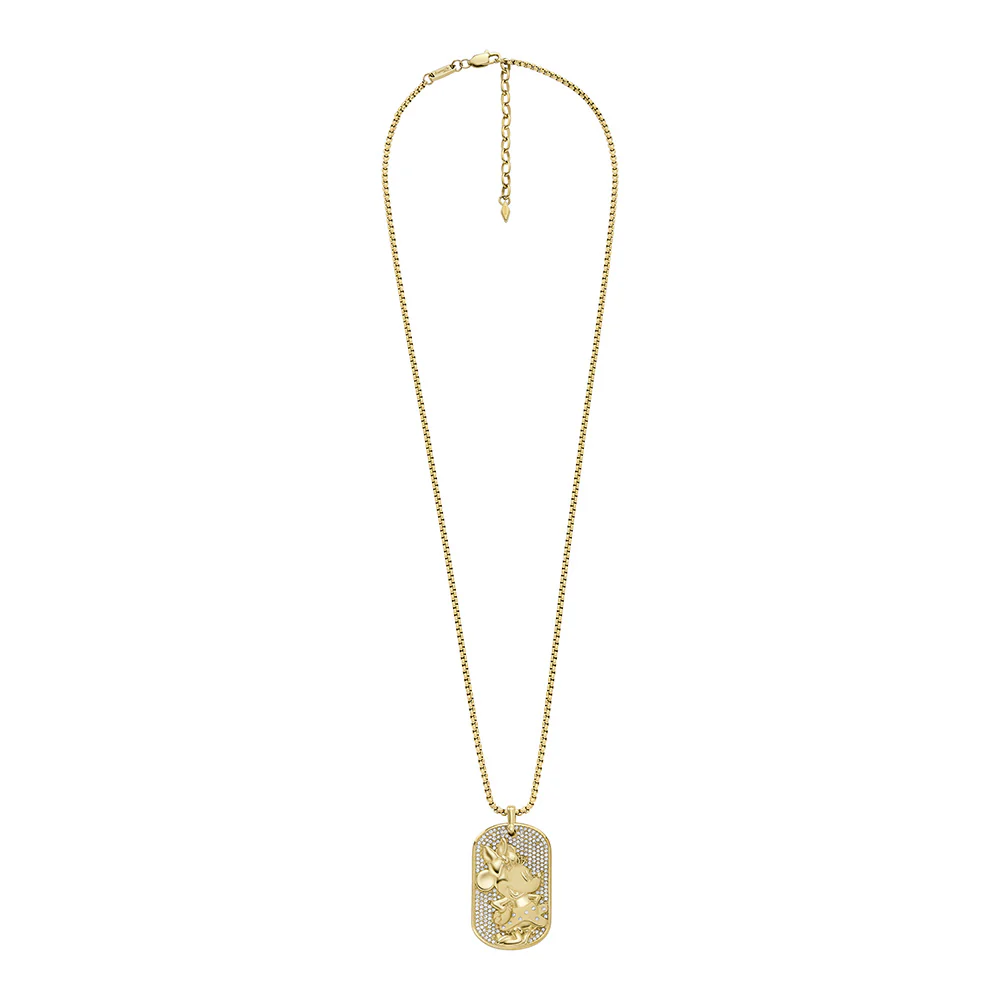 Disney Minnie Mouse Glass Crystal Pave Glitz Dogtag Pendant On Chain 100th Disney Anniversary - Image 3