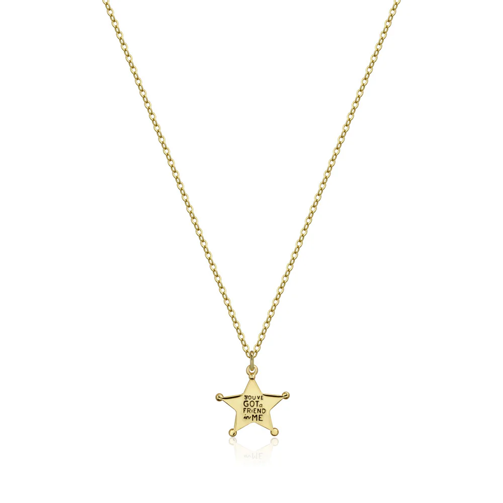 Disney Pixar Toy Story Gold Plated Sheriff Woody Pendant On Chain - Image 2